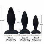 S/M/L  Silicone Butt Plug Anal Plug Unisex Sex Stopper 3 Different Size Adult Toys for Men/Women Anal Trainer for Couples