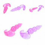 1PC Jelly Anal Plug Beads Butt Plug Massager Orgasm Stimulation Erotic Toy Sex Products For Male Female