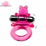 APHRODISIA Penis Vibrator For Men Ring Stretchy Delay Ejaculation Dildo Sex Toys For Couple Flexible Adult Product Male Crystal
