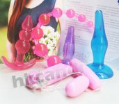 Double Jump Eggs Anal Sex Toys 5pcs/set Silicone Anal vibrator Butt Plugs Anal Dildo,Adult Products for Women Men lover foreplay