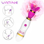 12 Speed Tongue Licking Vibrator Rotation Oral Breast Massage Clitoris Stimulate AV Stick Sex Toys for Woman Female Masturbation