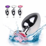 2 Sizes For Choose Stainless Steel Metal Anal Plug Sex Toys / Butt Plug / Booty Beads / Crystal Jewelry Anal Plug / Sex Products
