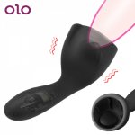 OLO Glans Trainer Tongue Vibrators Sex Toy For Men Male Masturbator Oral Sex Booster Penis Massager Waterproof Silicone