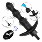 Remote Control Anal Beads Vibrators Douche Enema Cleaner Prostate Massager 10 Modes Vibrating Butt Plug Sex Toys Water Spraying