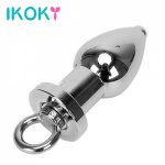 Ikoky, IKOKY Anal Cleaning Anal Plug Ring Handheld Gay Enema Erotic Toys Butt Plug Sex Toys for Men Women Stainless Steel
