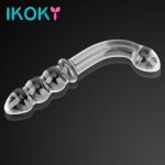 IKOKY Glass Crystal Butt Plug Anal Dildo Bead Sex Toys for Women Fake Penis Female Masturbation Vagina Stimulation Anal Plug