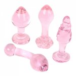 Ikoky, IKOKY Butt Plug Prostate Massager Anal Sex Toys Glass Anal Plug Pink Adult Products Masturbation Sex Toys for Men Women