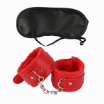 2pcs/set PU Leather Sex Handcuffs with Eye Mask Sex Toys for Couples Adult Games Slave Bondage Restraints Erotic Accessories