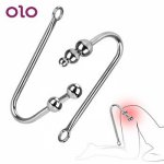 OLO Anal Dilator Sex Toys for Men and Women Anal Sex Toys Stainless Steel Anal Hook Butt Plug Metal With Ball Hole