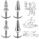 No Vibrator Anal Plug Stainless Smooth Steel Butt Plug Tail Crystal Jewelry Trainer Adults Sex Toys For Women/Man Dildo Sex Shop