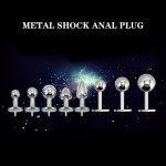 Bi-polar Electro Shock Vaginal Tight Butt Plug Metal Anal Beads Prostate Electrical Stimulation G spot Medical Sex Toy Anal Plug