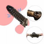 Adult Penis Sleeve Adjustable Silicone Dildo Ring Reusable Condom Penis Extender Delay Lasting Help Erection Sex Toys For Men