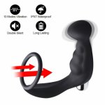 10 Speed USB Prostate Massager Vibrator Electric Masturbation Toys for Men Penis Enhancing Vibro-ring AdultS Male Sex Toys