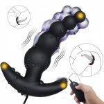 10 Frequency Vibrating Prostate Massager Anal Plug Vibrator Beads Butt Sex Toys Waterproof Powerful Wired For Men Couples