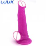 LUUK Suction Purple Dildo Anal Plug Sсекс игрушки для женщин Sex Shop Flexible Dick Woman Men Fake Penis Anus Massage Butt Plug