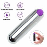 Powerful 10 Speed Bullet Vibrator Sex Toys for Woman Strong Vibration G-spot Massager Mini Vibrators for Women USB Charge