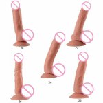 Realistic Dildo Flesh Color with Suction Cup Hands-Free Play Anal Plug Flexible Penis Adult Sex Toy for Women Men