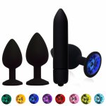 Sex Shop Crystal Jewelry Butt Plug Massager Silicone Dildo Vibrator Anal Plug Gay Anal Sex Toys Clitoris Stimulator Vibrator A3