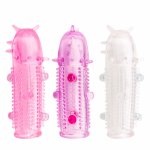 Crystal Condom Reusable G Point Stimulation Penis Delay Ejaculation Particle Men Sex Toy Extender Sleeve Screw Dildo Sheath