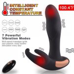 Anal Sex Toys Heating Wireless Remote Male Prostate Massager Rechargeable G Spot Vibrator With 7 Vibration Modes And 2 Motors