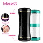 Meselo Double Channel Male Masturbator Realistic Vagina Anal Real Pussy Sex Toys For Men Erotic Product Delay Ejacuation