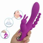 3 in 1 G-Spot Rabbit Anal Dildo Vibrator Adult Sex Toy for Woman Vibrating Women Vibrator Rechargeable Clitoris Vagina Stimulato
