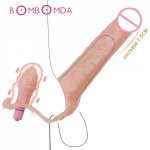 Men Masturbation Penis Vibrating Sleeve Reusable Penis Condoms Anal Dildo G Spot Stimulator Prostate Massager Sex Toys For Adult