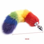 Tail Rainbow Color Fox Tail Anal Plug Butt Plug Silicone Or Metal Anal Plug Faux