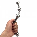 Male Stainless Steel Metal Anal Butt Plug Beads G Spot Wand Male Prostate Massage Stick Double Dildo Vagina SM Sex Toy Man Woman