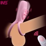 Ins, INS 10 Different Vibration Modes Penis Ring  Cock Ring Vibrators Couple Sharing Delay Function Stimulating Clitoris Sex Toys