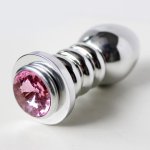 Spiral Anal Plug spiral ring thread awl stainless steel  Plated Jeweled Sex Toys Offbeat toy  Adult Game Products