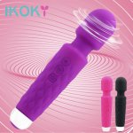 Ikoky, IKOKY Vibrator Massager Stick 6 Speeds 10 Modes Female Masturbation Clitoris Stimulate Magic AV Wand Sex Toys for Woman
