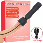 16-Frequency Vibrator Silicone Urethral Sound Plug Sounding Dilator Electro Penis Stimulation Urethra Plug Rod Sex Toys For Men