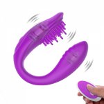 Wireless G Spot Vibrator Adult Sex Toys for Couples Rechargeable Dildo U Silicone Stimulator Double Vibrators Sex Toy for Woman