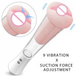 LOAEY Soft Silicagel Male Masturbator Electric Penis Vacuum Pump With 9 Kinds Vibration & Sucking Vibrator
