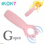 Ikoky, IKOKY 10 Speeds Double Head Rabbit Vibrator Nipple Clamps Vagina Clitoris Stimulation Sex Toys for Women Female Masturbation
