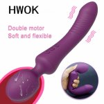 HWOK AV Vibrator for Women Vagina Clitoris Stimulator Dual Motors Body Massager Adults Sex Toys Shocker Female Masturbator