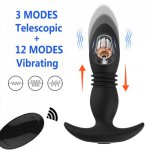 Anal Vibrator Wireless Remote Control Telescopic Dildo Vibrator Male Prostate Massager Butt Plug Vibrator Anal Sex Toys For Men