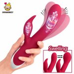 Inflatable Dildo Vibrator G Spot Massage Double Head Rabbit Vibrators Clitoral Stimulation Female Masturbator Adult Sex Toys