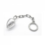 45mm Stainless Steel Chain Anal Plug with Scrotal Ring Heavy Restraints Anal Toys for Woman Men Anus Adult Sex Shop