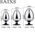 Super Big Metal Anal Plug Silicon Base Suction cup Anal butt Plug Sex toys 3 size for choice