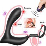 Male Prostate Massage Vibrator Anal Plug Silicone Waterproof Prostate Stimulator Butt Plug Delay Ejaculation Ring Toy For Men
