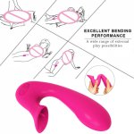 Rechargeable Vaginal G-Spot Vibrator With Tongue Clitoris Sucker 12 Vibrations Pussy Licking Toy Clit Sucker Vibrator for Women