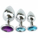 3pcs/set stainless steel anal plug Crystal Jewelry Round Butt Plug Stimulator Sex Toys Dildo Anal Plug For Adult Game