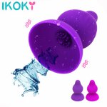 Breast Enlarger Massager 10 Frequency Nipple Sucker Vibrator Vibrating Tongue Licking Clit Stimulator Adult Sex Toys For Women