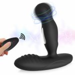 360° Rotating Electric Shock Prostate Massager Dual Motors Vibrator Remote Control Anal Plug Masturbator Adult Sex Toys for Man