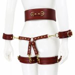 Leather Sexy Bdsm Harness Belt Bondage Handcuffs Waist Thigh Restraints Ring Adult Games Slave Fetish Bdsm Sex Toys For Couples