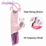 Multi Speed Rabbit Dildo Vibrator Clit Stimulation Dual Strong Vibrating Vagina Massager Female Masturbator Sex Toys For Woman