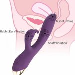 Powerful Vibrator G Spot Dildo Dual Rabbit Vibrator for Women Clitoris with Female Vagina Clitoris Stimulator Adult Sex Toy