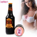 Leten, leten Portable Beer Bottle Pussy Male Masturbator Soft Oral Vaginal Vibrator Sex Masturbation Cup Real Vagina Sex Toys for Men